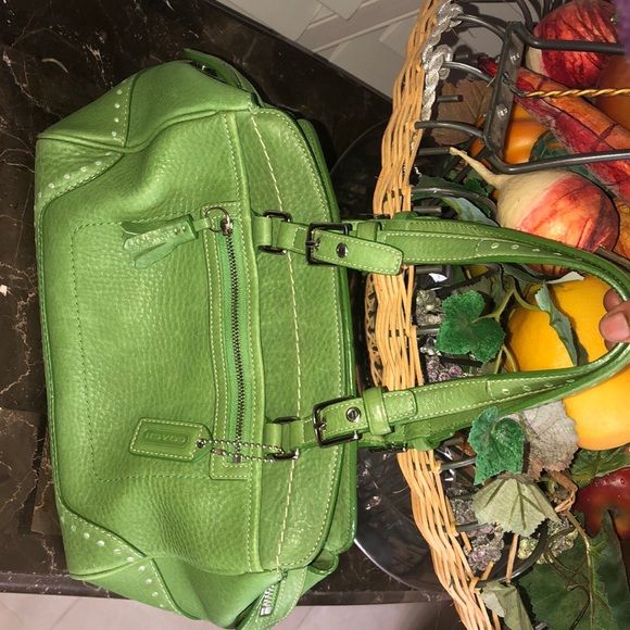 Coach Handbags - COACH Green Hamptons Satchel Bag
